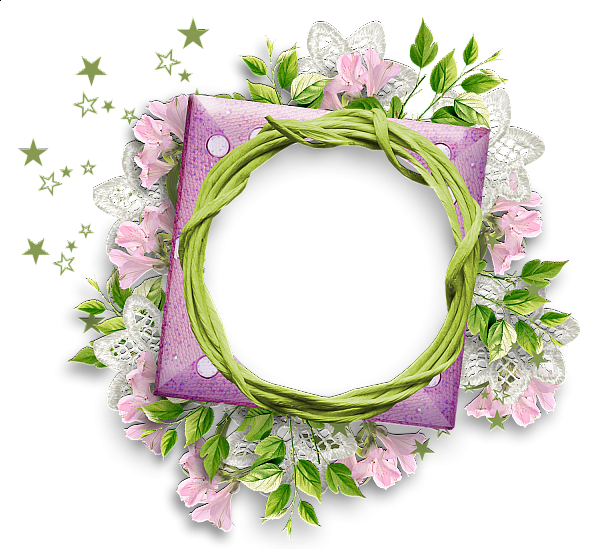 Floral Round Frame Photos Transparent PNG Image