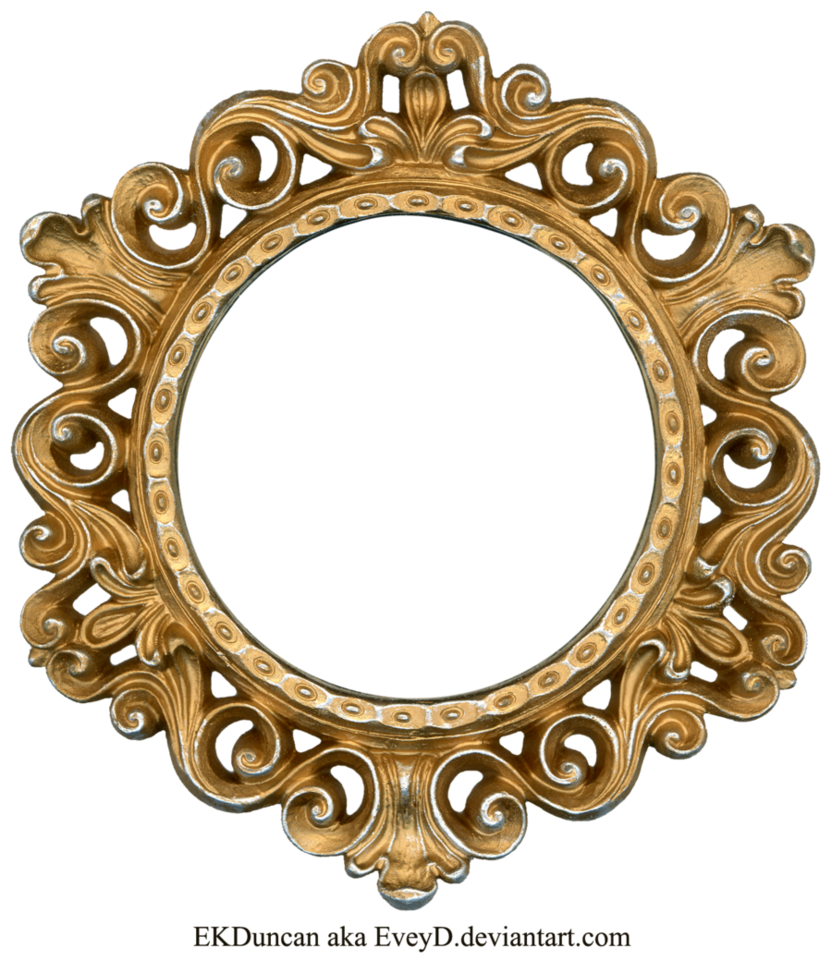 Golden Round Frame Photo Transparent PNG Image