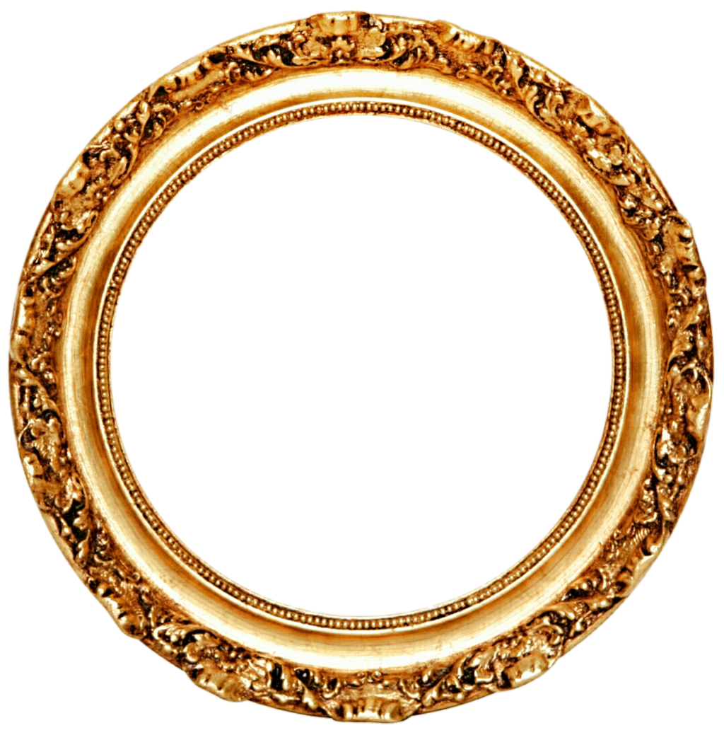 Golden Round Frame Transparent Transparent PNG Image