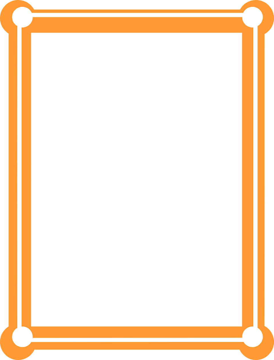 Orange Border Frame Picture Transparent PNG Image