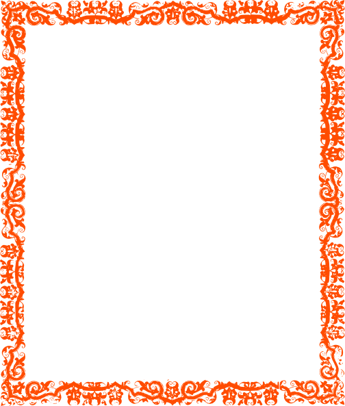 Orange Border Frame Transparent PNG Image