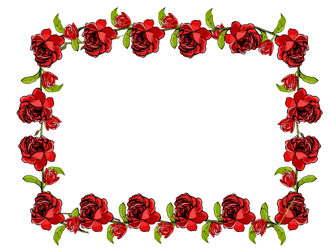 Red Flower Frame Transparent Transparent PNG Image