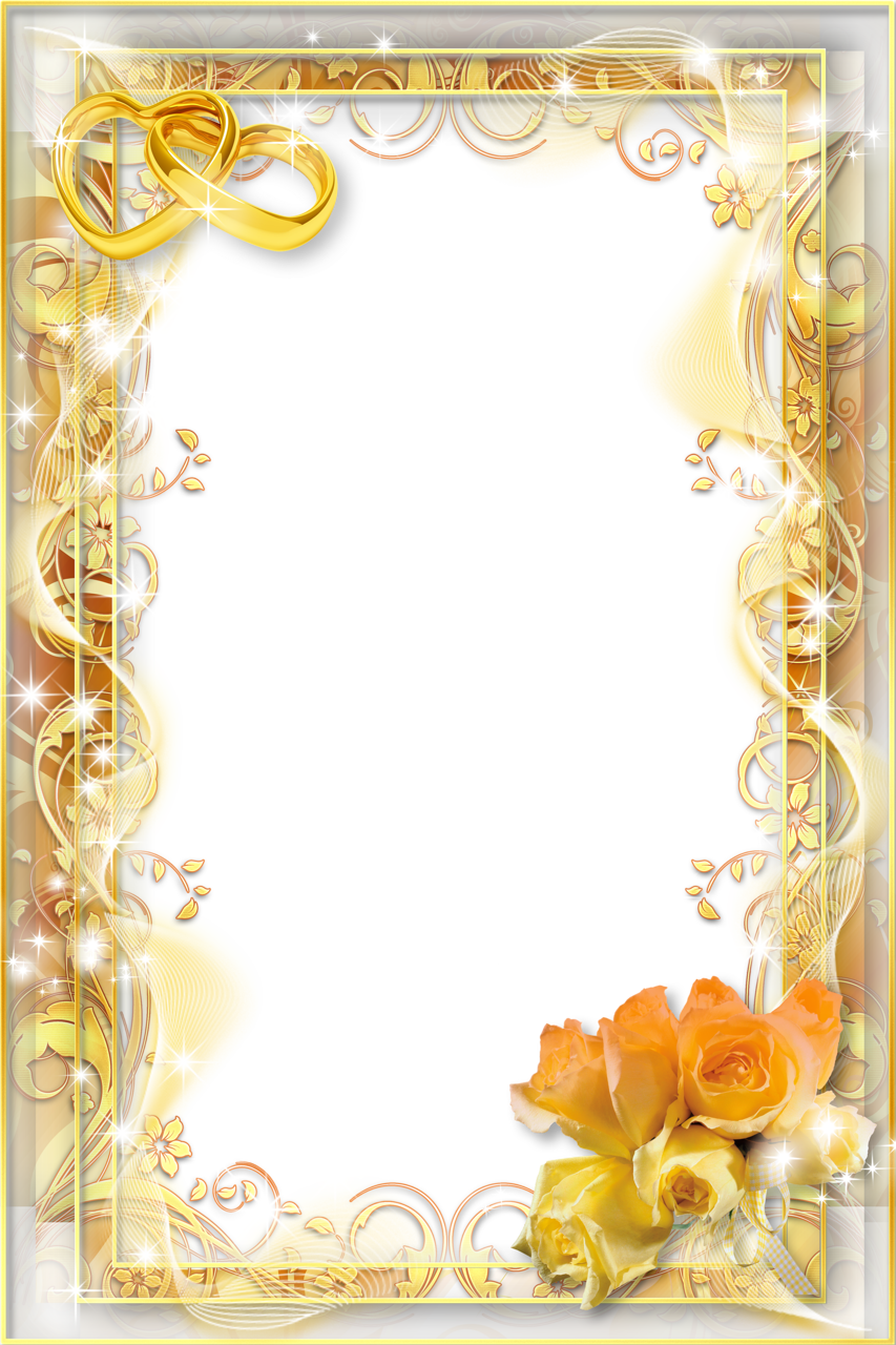 Gold Flower Frame Image Transparent PNG Image