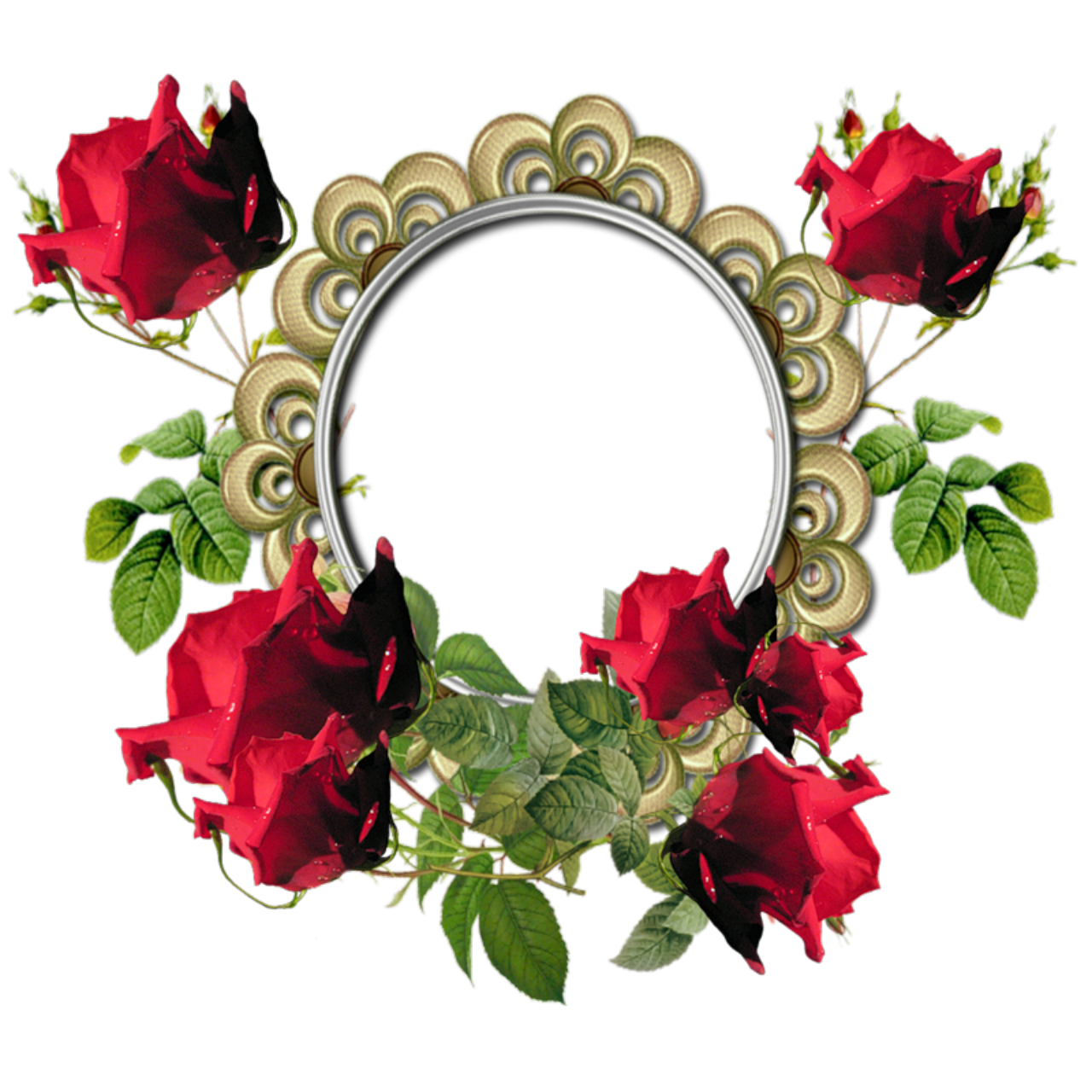 Red Flower Frame Photos Transparent PNG Image