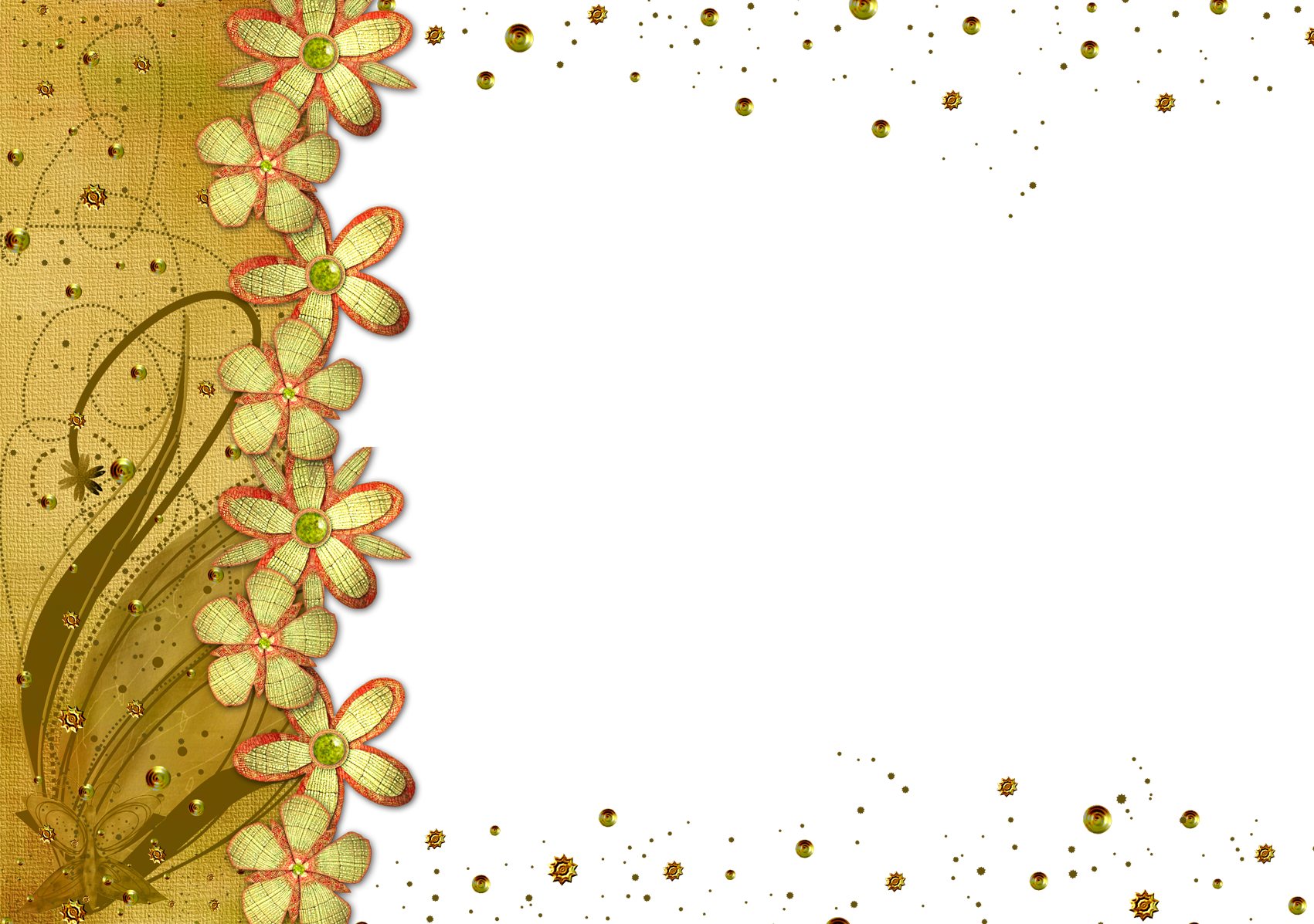 Gold Flower Frame Transparent Picture Transparent PNG Image