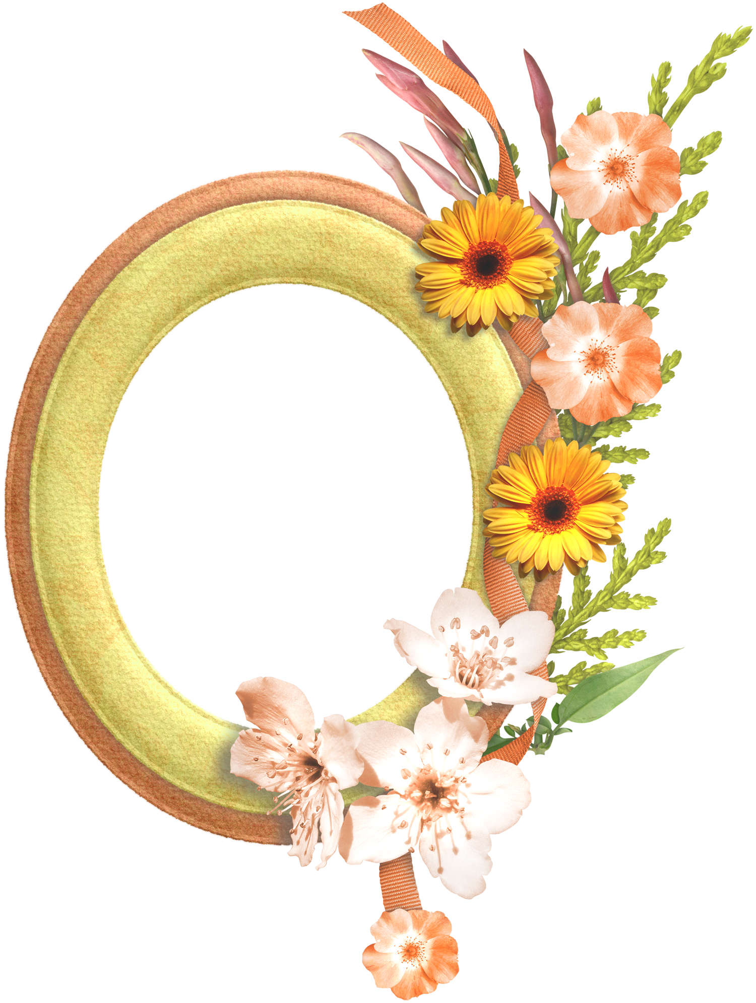 Gold Flower Frame Transparent Background Transparent PNG Image