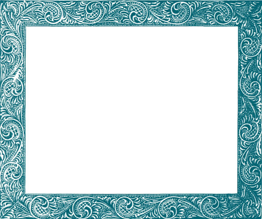 Teal Border Frame Free Download Transparent PNG Image