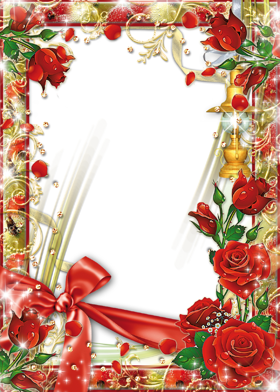 Red Flower Frame Transparent Background Transparent PNG Image