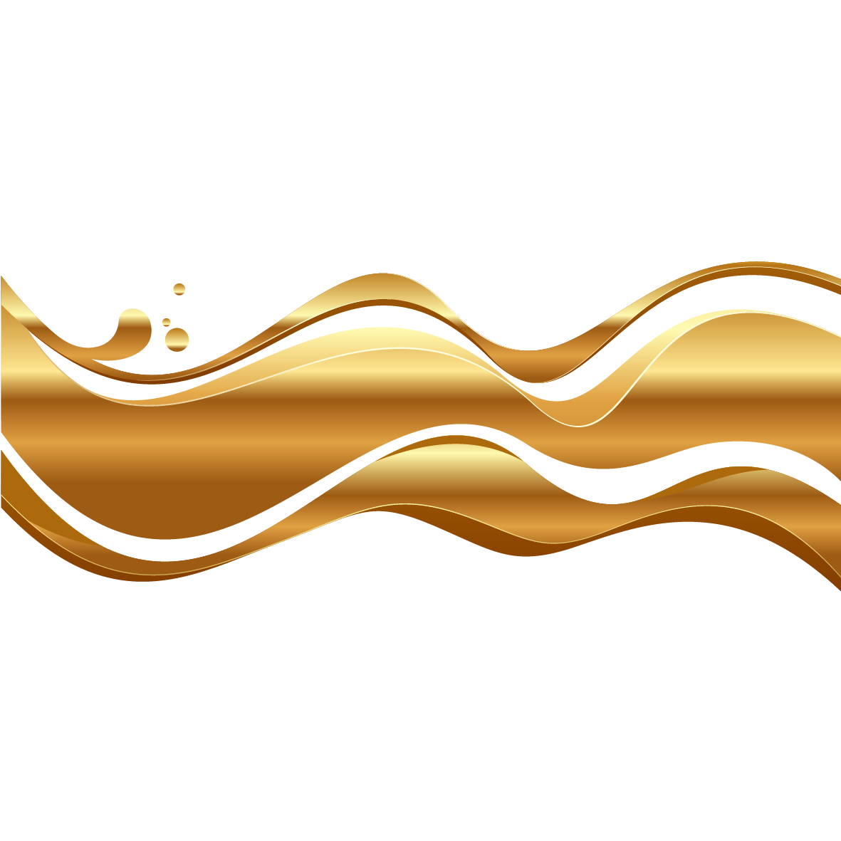 Gold Solid Pattern Wave Geometry Ribbon Waves Transparent PNG Image