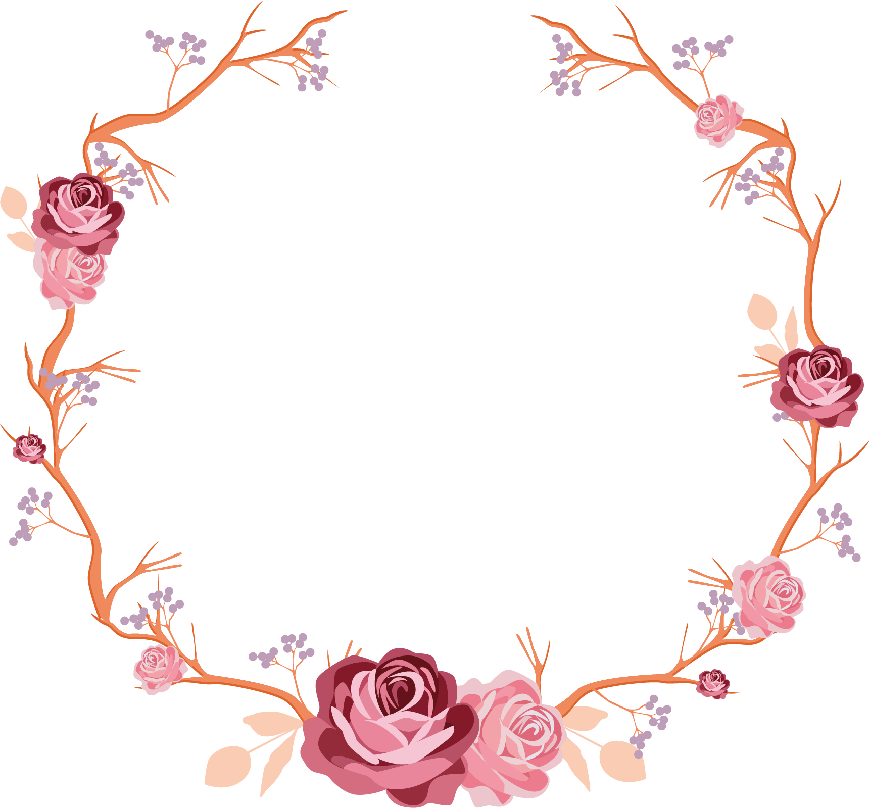 Painted Rose Flower Vine Hand Download Free Image Transparent PNG Image