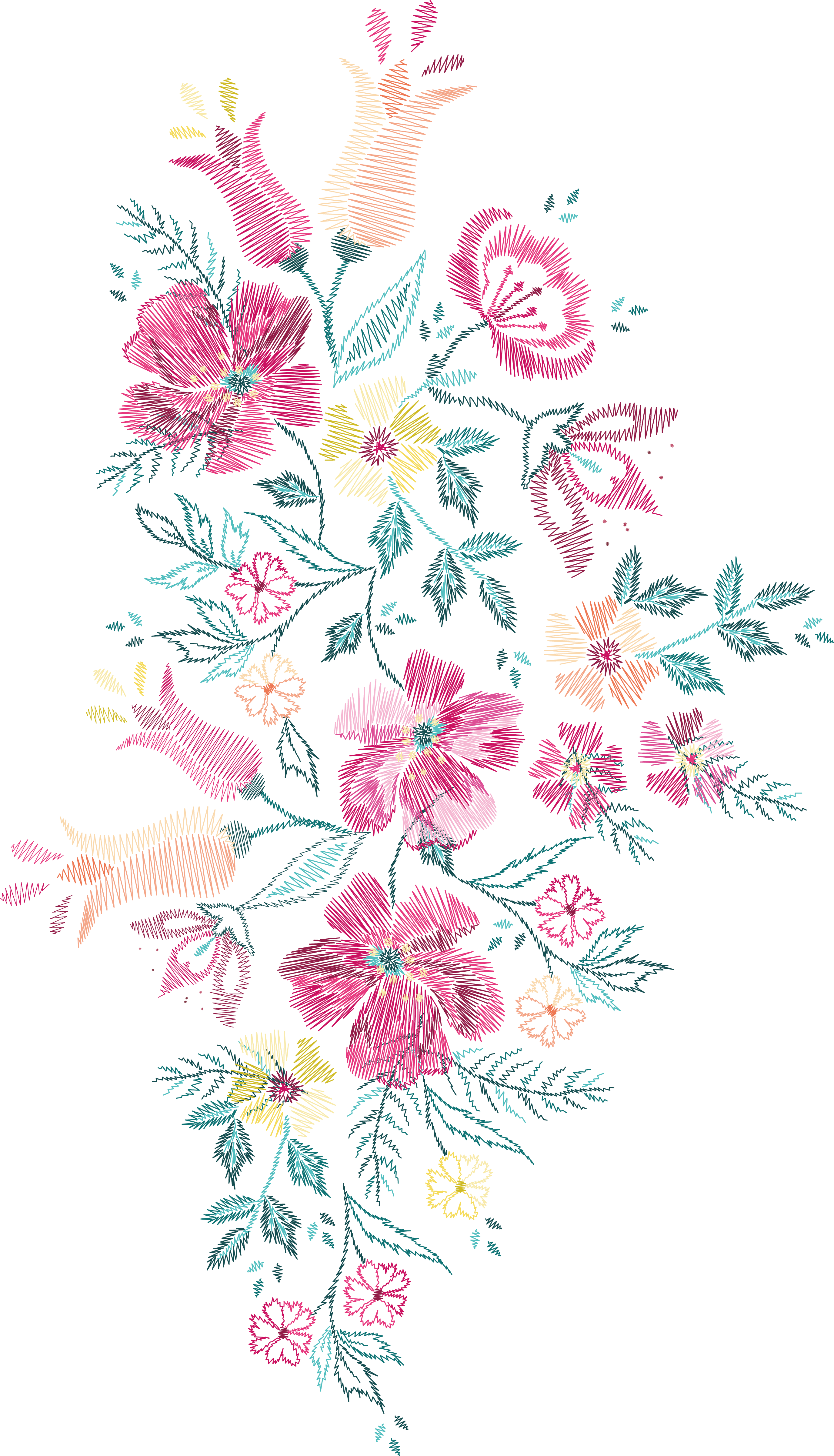 Pink Flower Cross Embroidery Stitch Free Download Image Transparent PNG Image