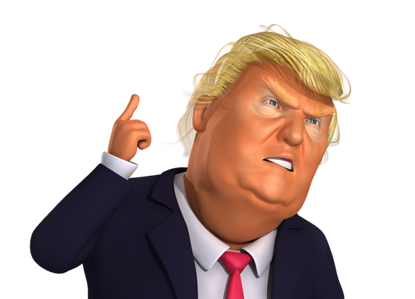 Forehead Microphone Caricature Trump States Donald United Transparent PNG Image