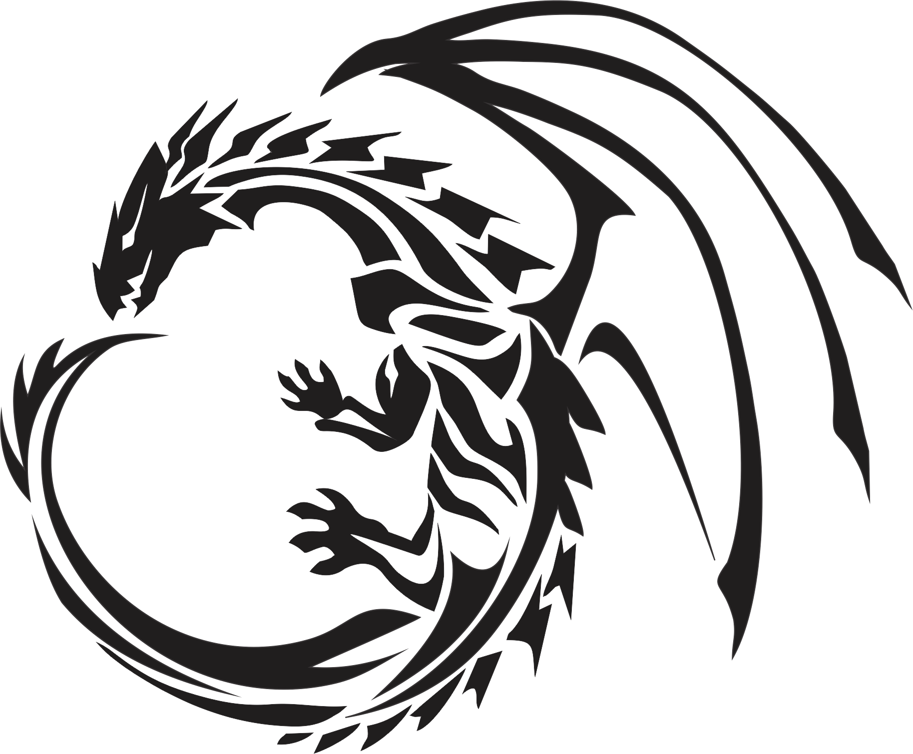 Black Tattoo Dragon Png Images Transparent PNG Image