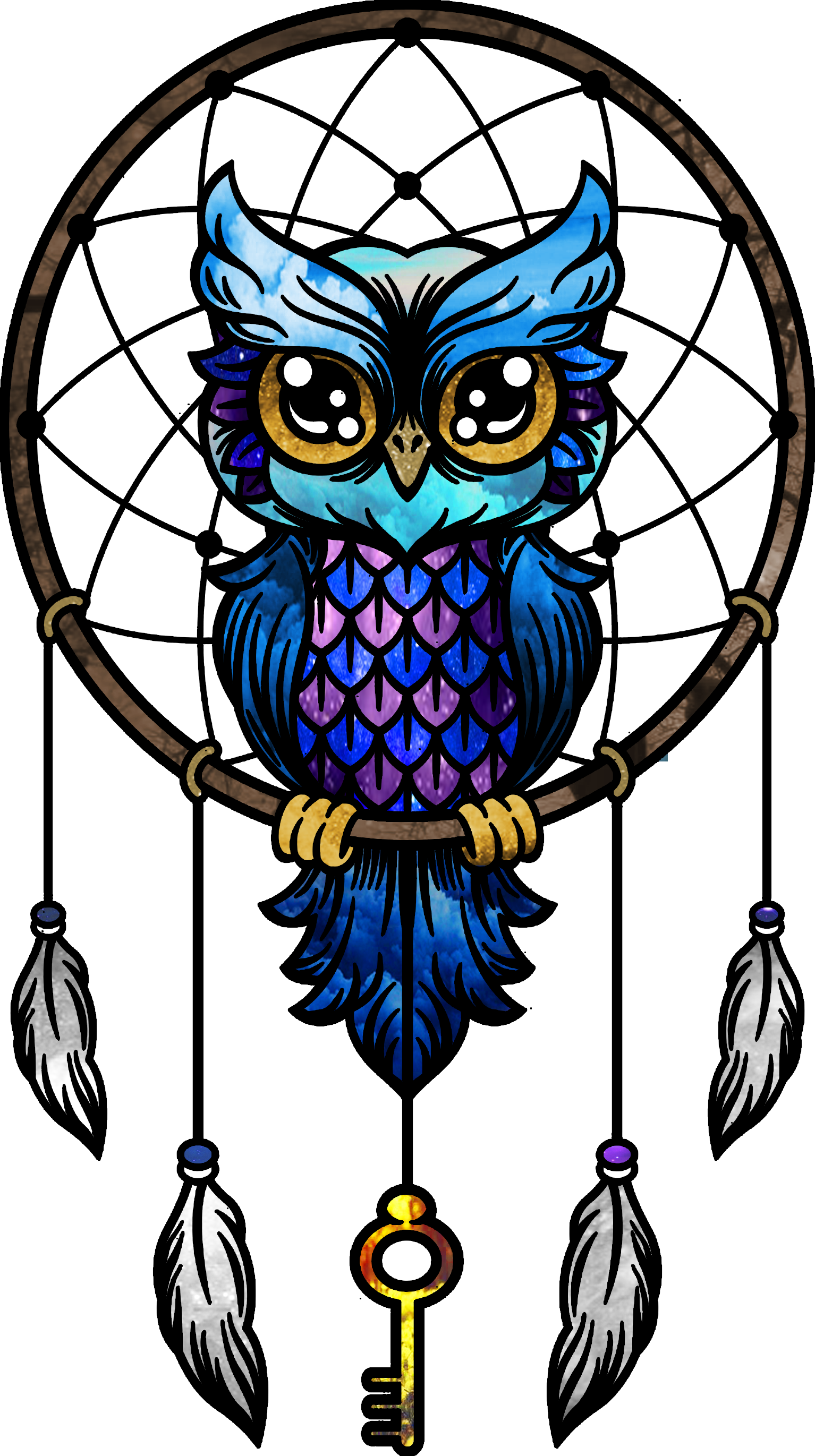 Owl Little Paper Drawing Dreamcatcher Download HQ PNG Transparent PNG Image