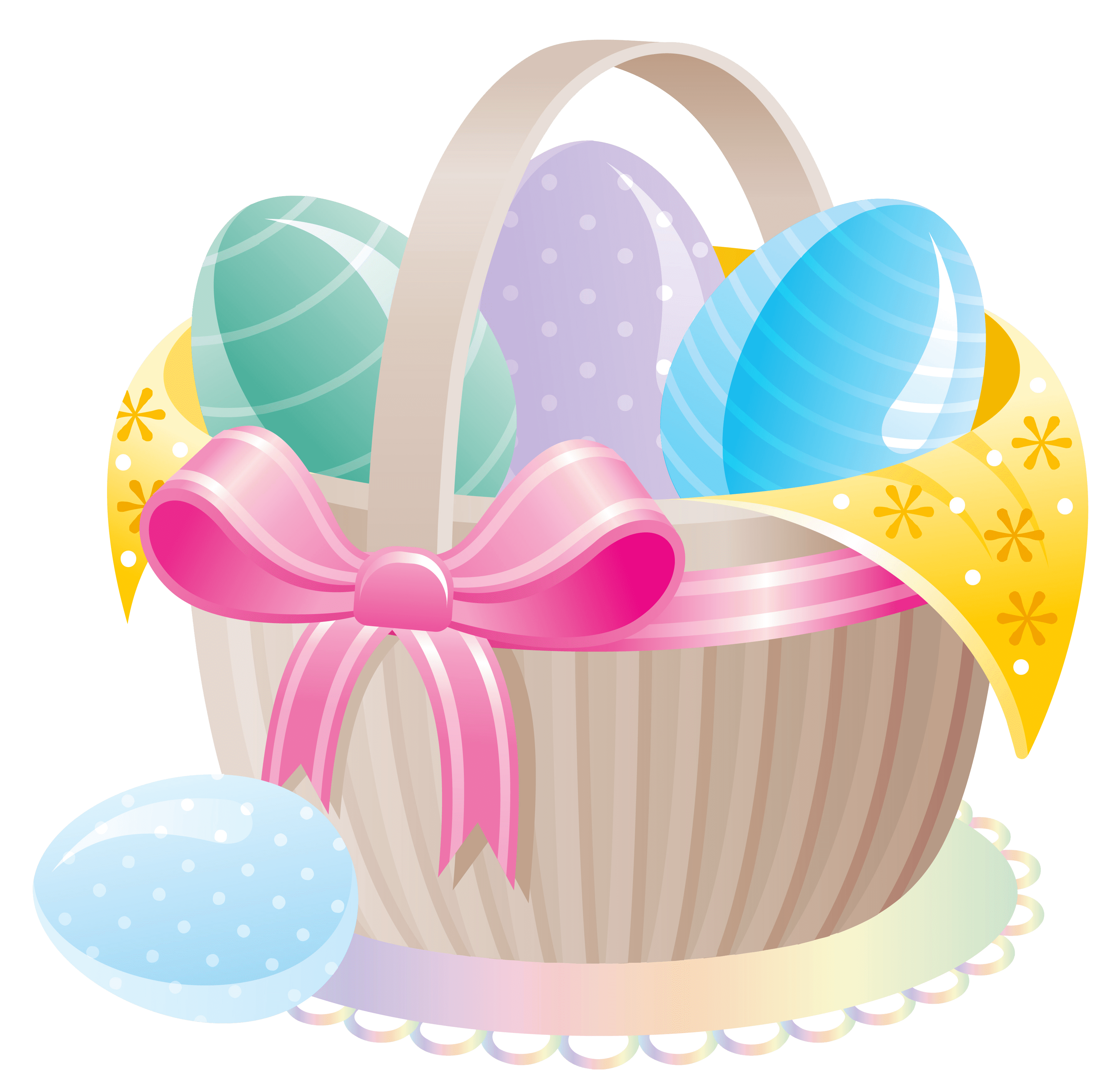 Basket Egg Easter Free Transparent Image HQ Transparent PNG Image