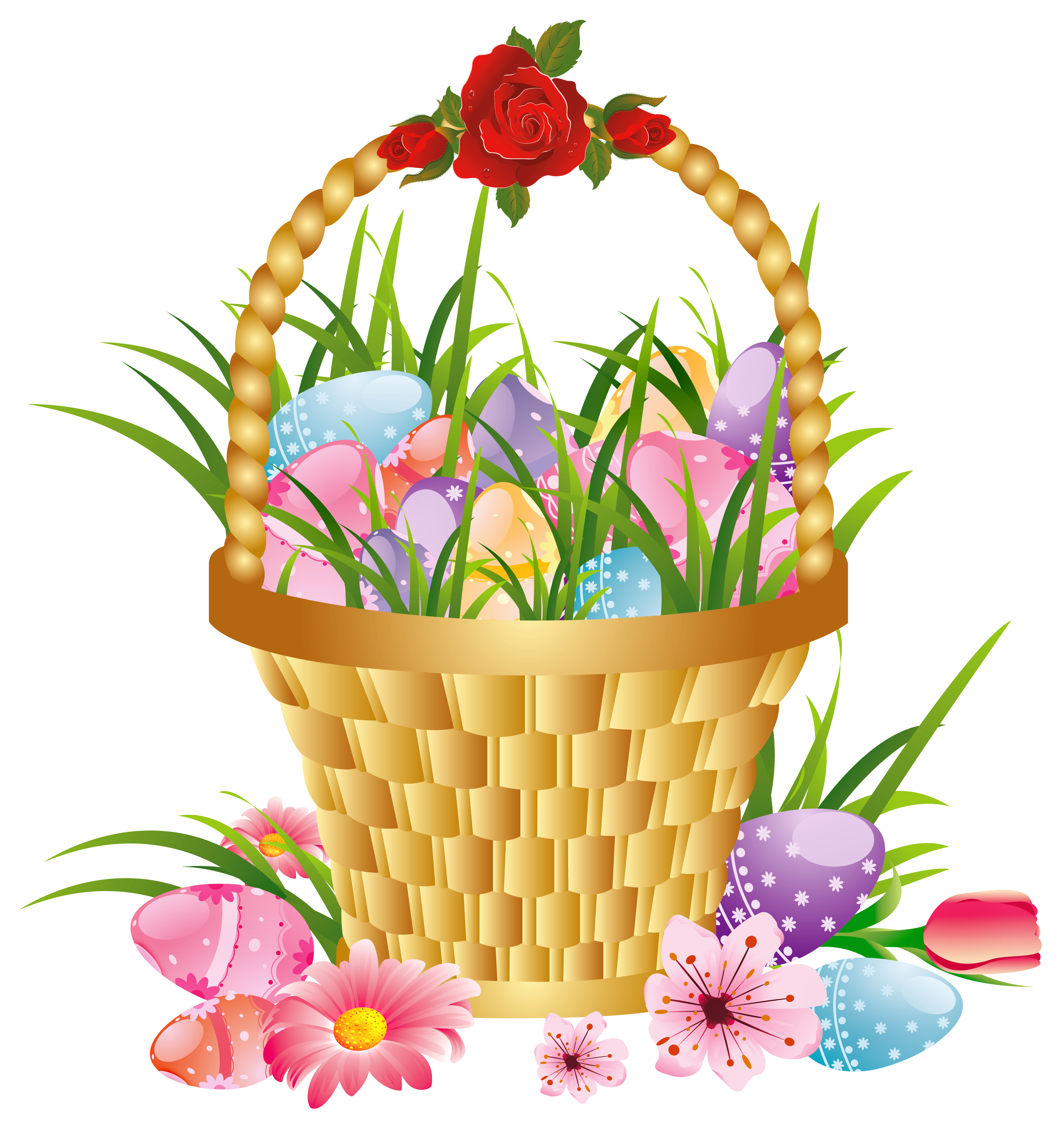 Easter Basket Bunny Png Hd Transparent PNG Image