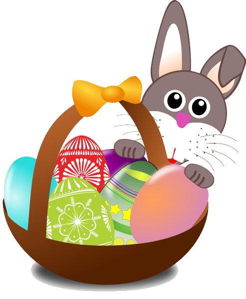 Easter Basket Bunny Png Transparent PNG Image