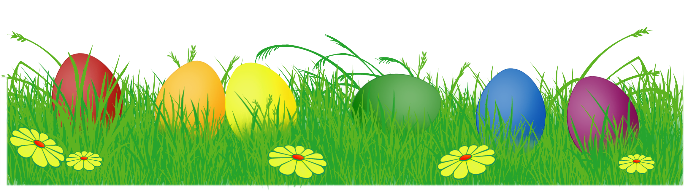 Easter Eggs In Grass Transparent PNG Image