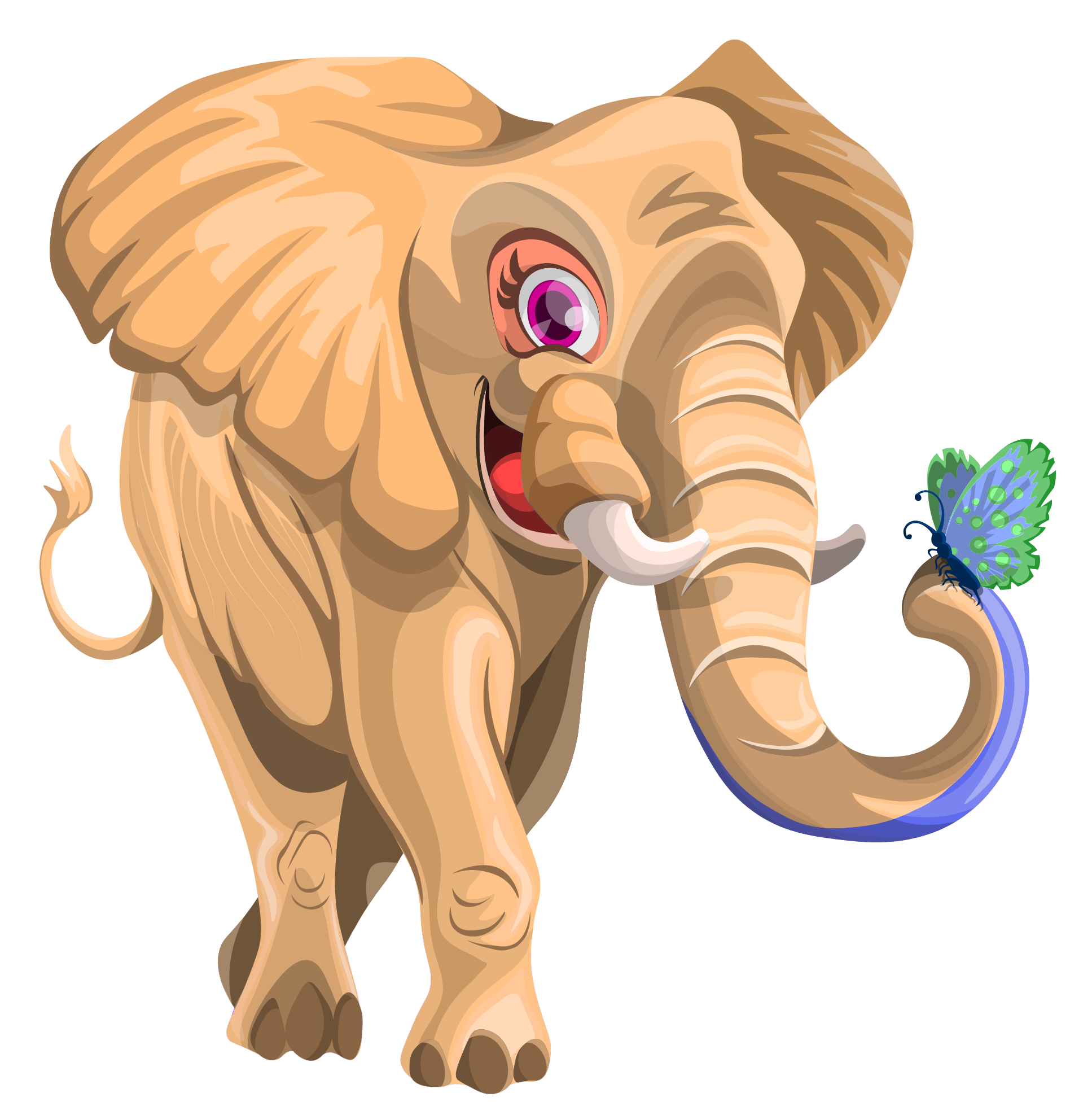 Vector Elephant African Free HQ Image Transparent PNG Image