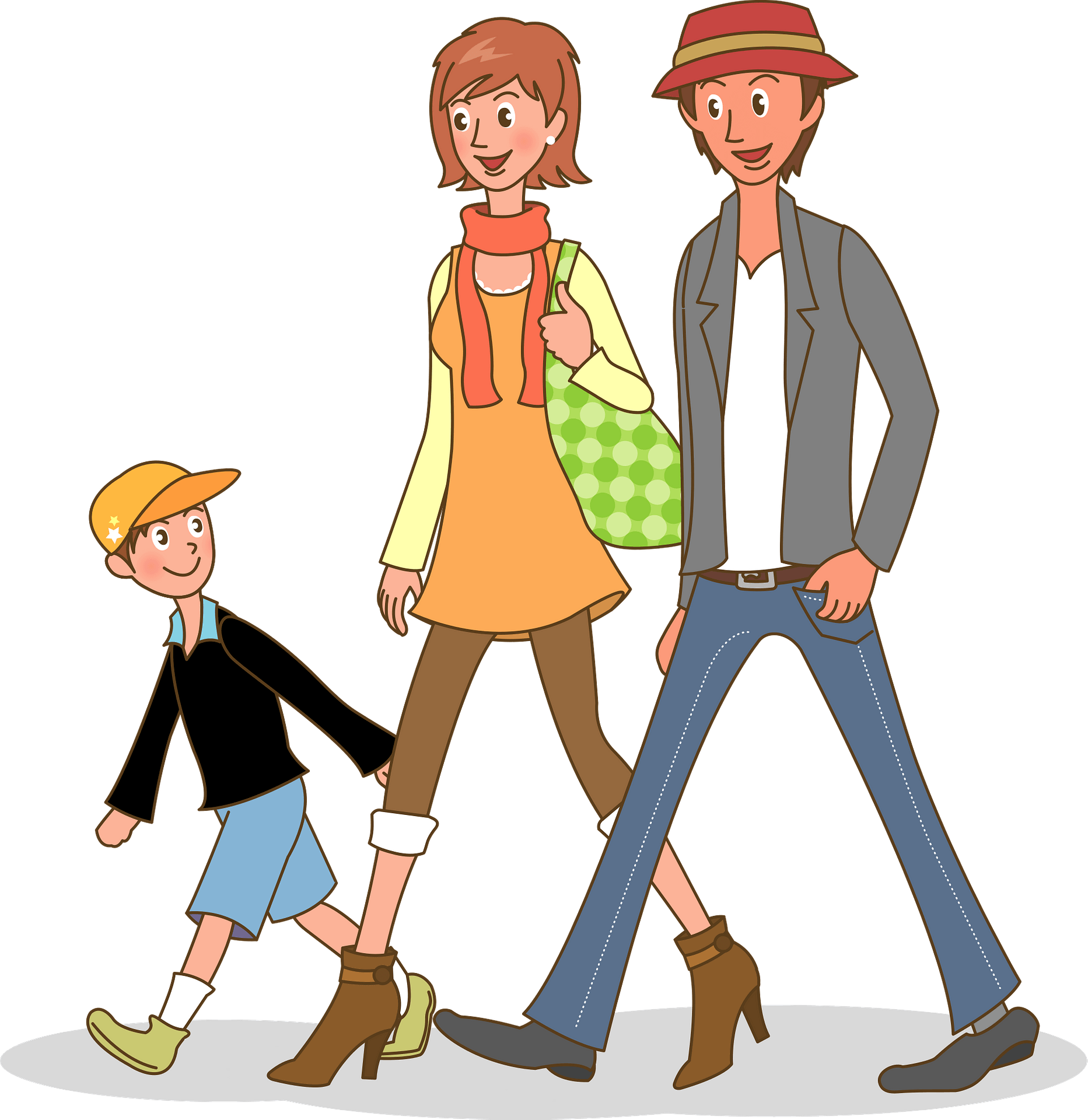 Walking Vector Pic Family PNG File HD Transparent PNG Image