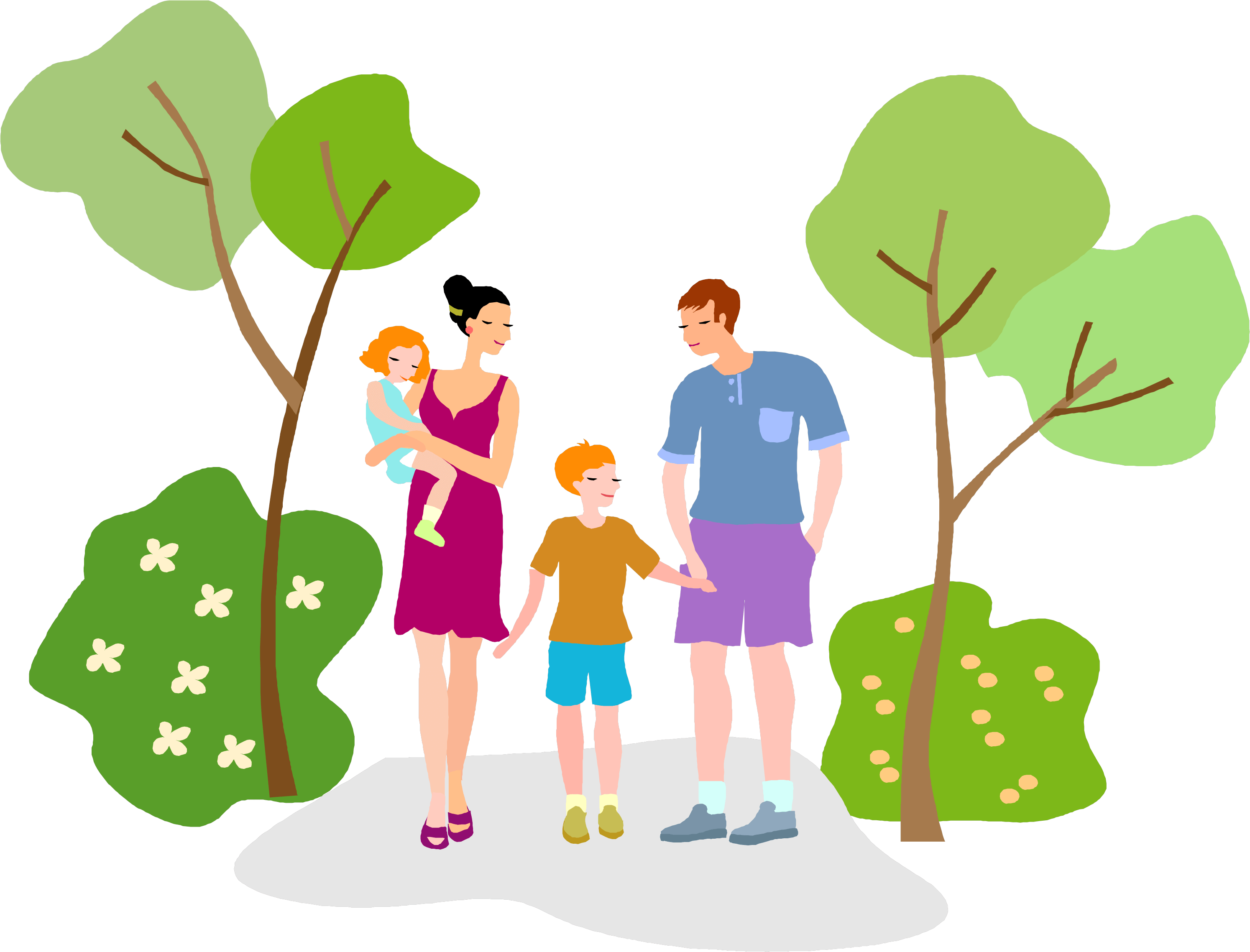 Walking Family HD Image Free Transparent PNG Image