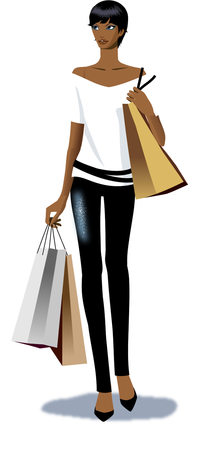 Brown Girl Vector Shopping Free Download PNG HQ Transparent PNG Image