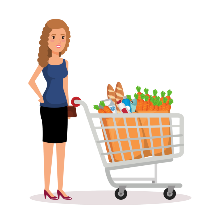 Girl Vector Shopping Cart HQ Image Free Transparent PNG Image