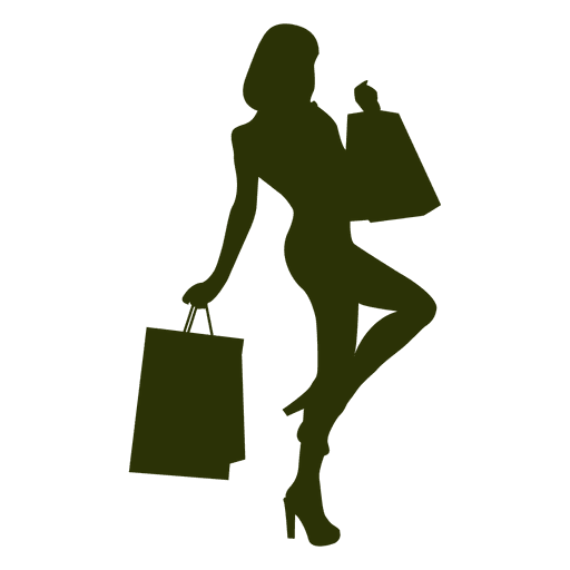 Silhouette Girl Vector Shopping Download HQ Transparent PNG Image