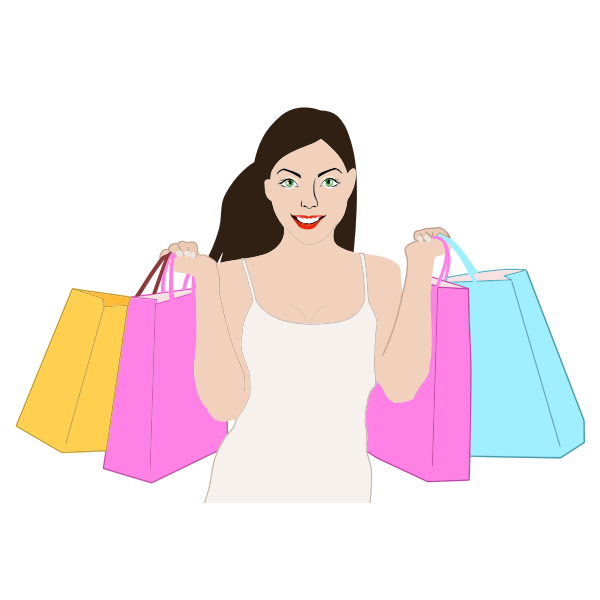 Girl Vector Shopping Happy PNG File HD Transparent PNG Image