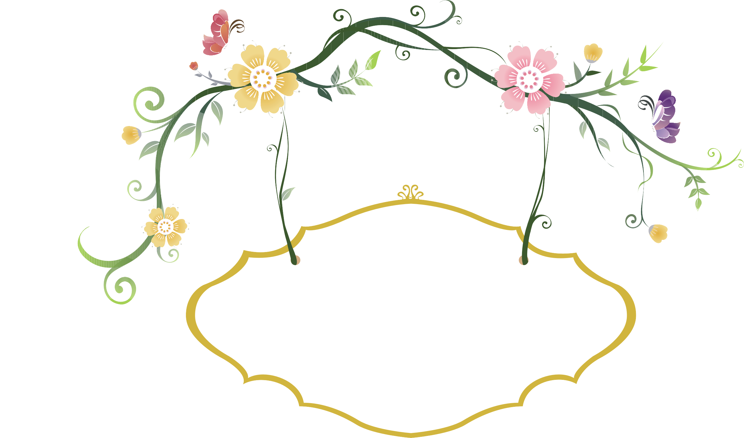 Eating Hashtag Fresh Flowers Border Hand-Painted Transparent PNG Image