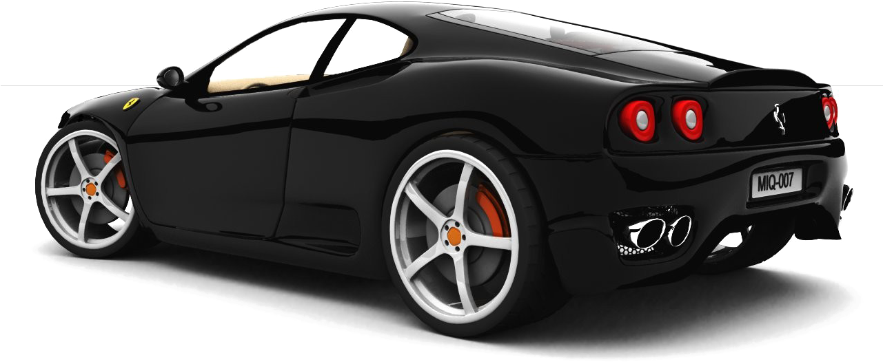 Car Matte Black Ferrari Download HD Transparent PNG Image