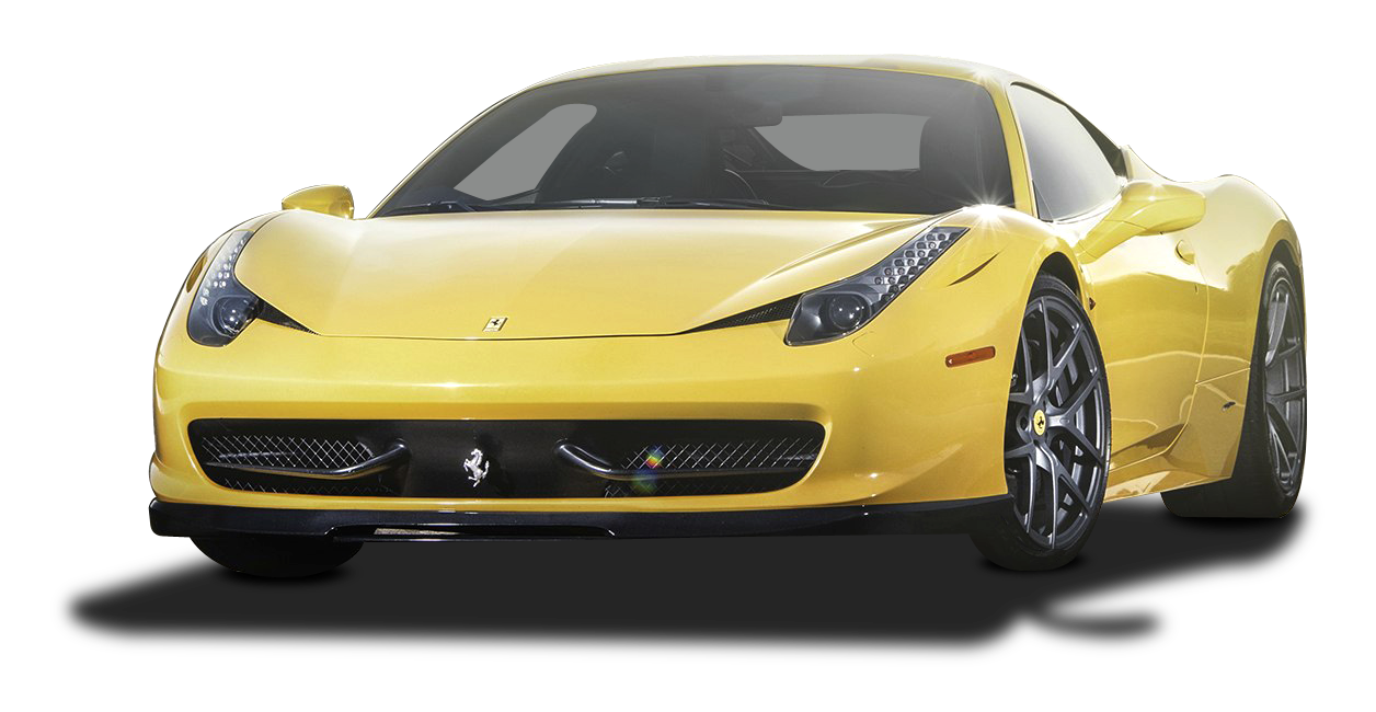 Front Ferrari Yellow View Free Photo Transparent PNG Image