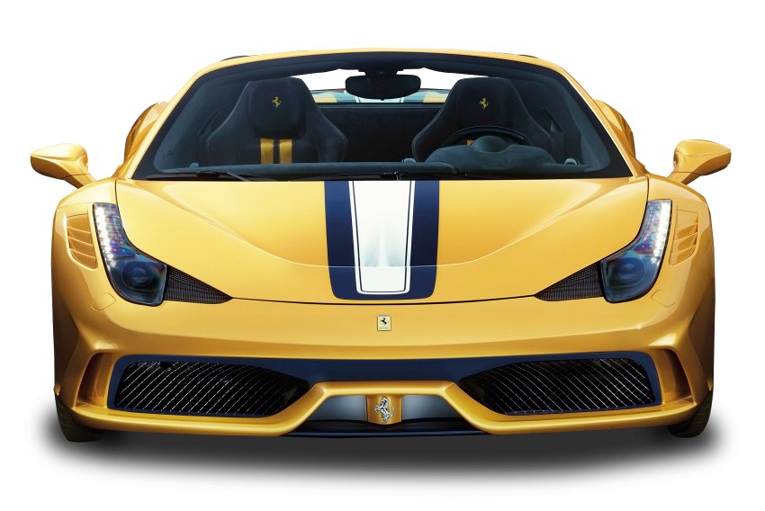 Front Ferrari Yellow View Download HD Transparent PNG Image