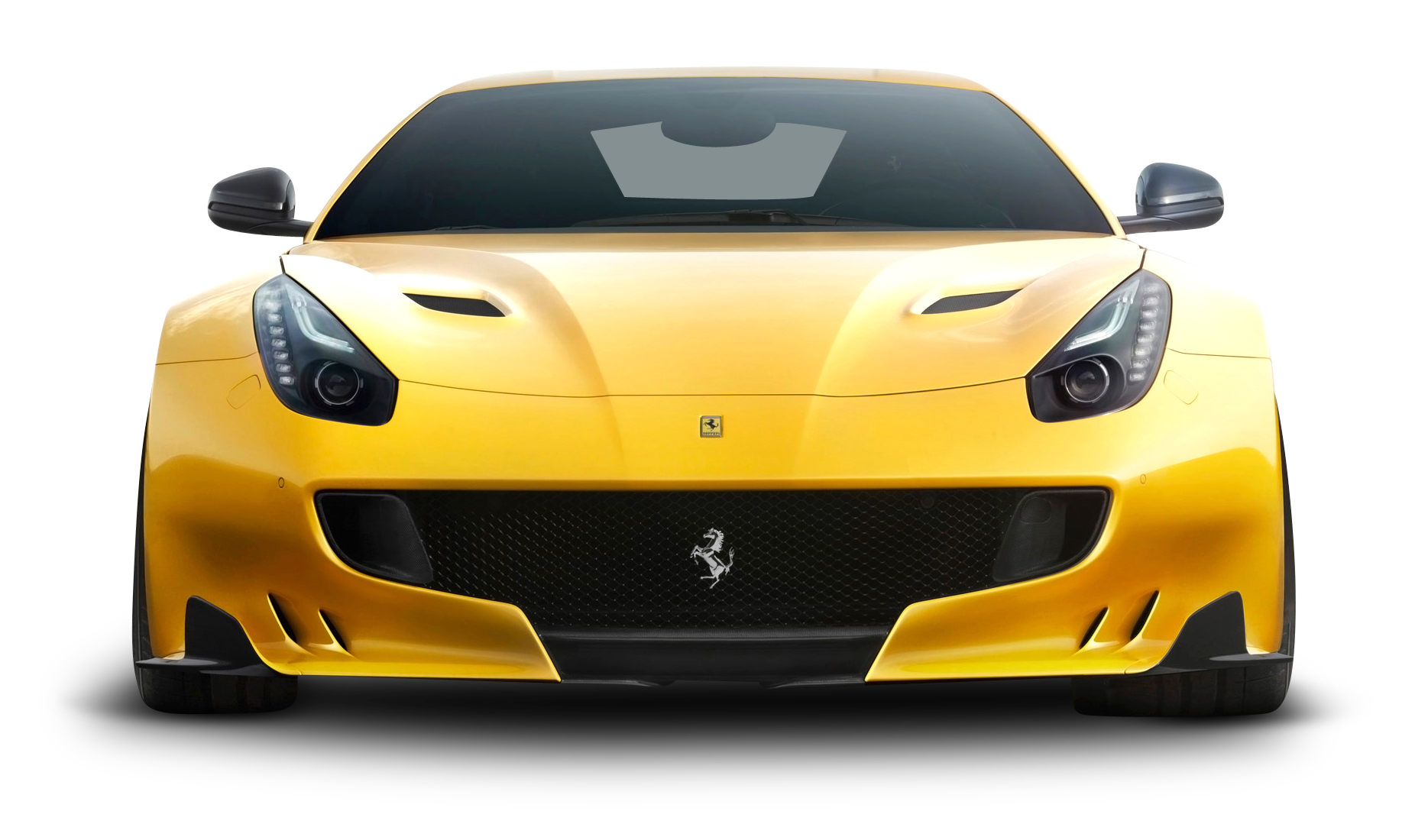 Front Photos Ferrari Yellow View Transparent PNG Image