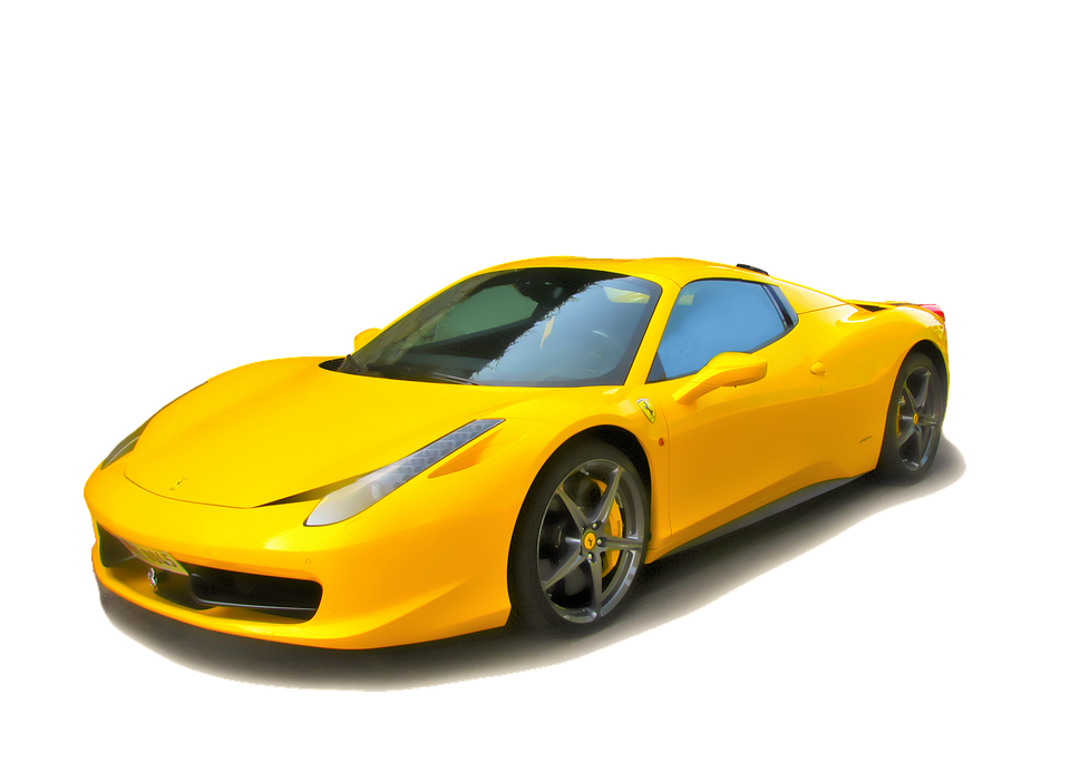 Ferrari Side Yellow View PNG Download Free Transparent PNG Image