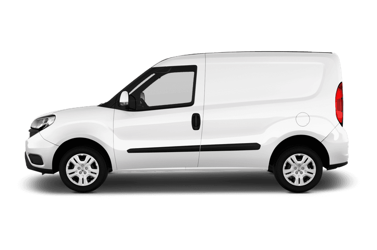 Fiat Van Doblo White Side View Transparent PNG Image