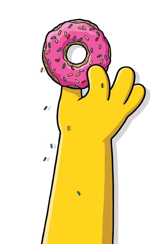 Homer Pink Bart Yellow Doughnut Simpson Transparent PNG Image