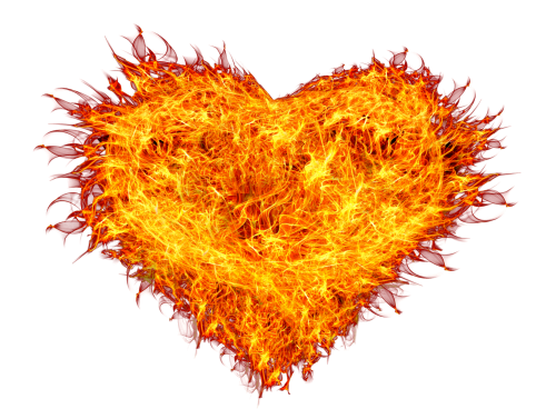 Fire Heart Vector Flame Burning Transparent PNG Image