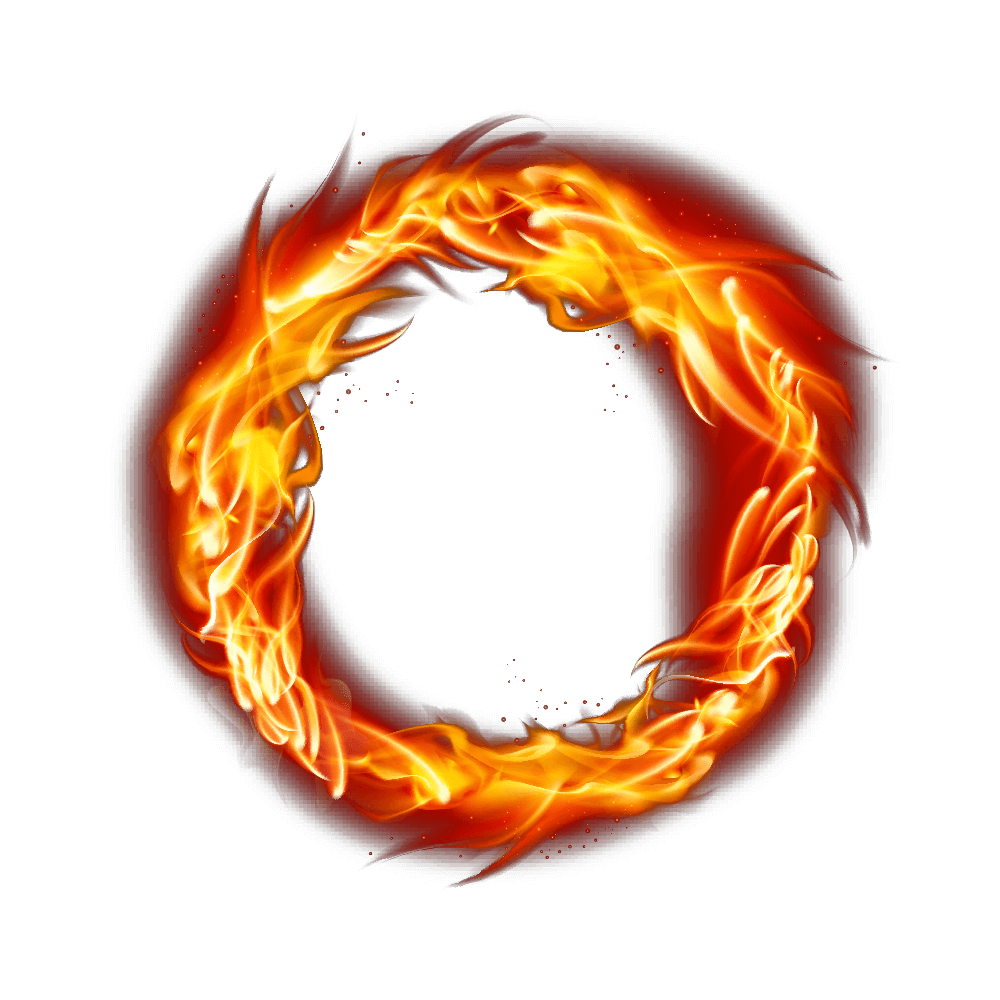 Fire Circle Flame Smoke Burning Transparent PNG Image