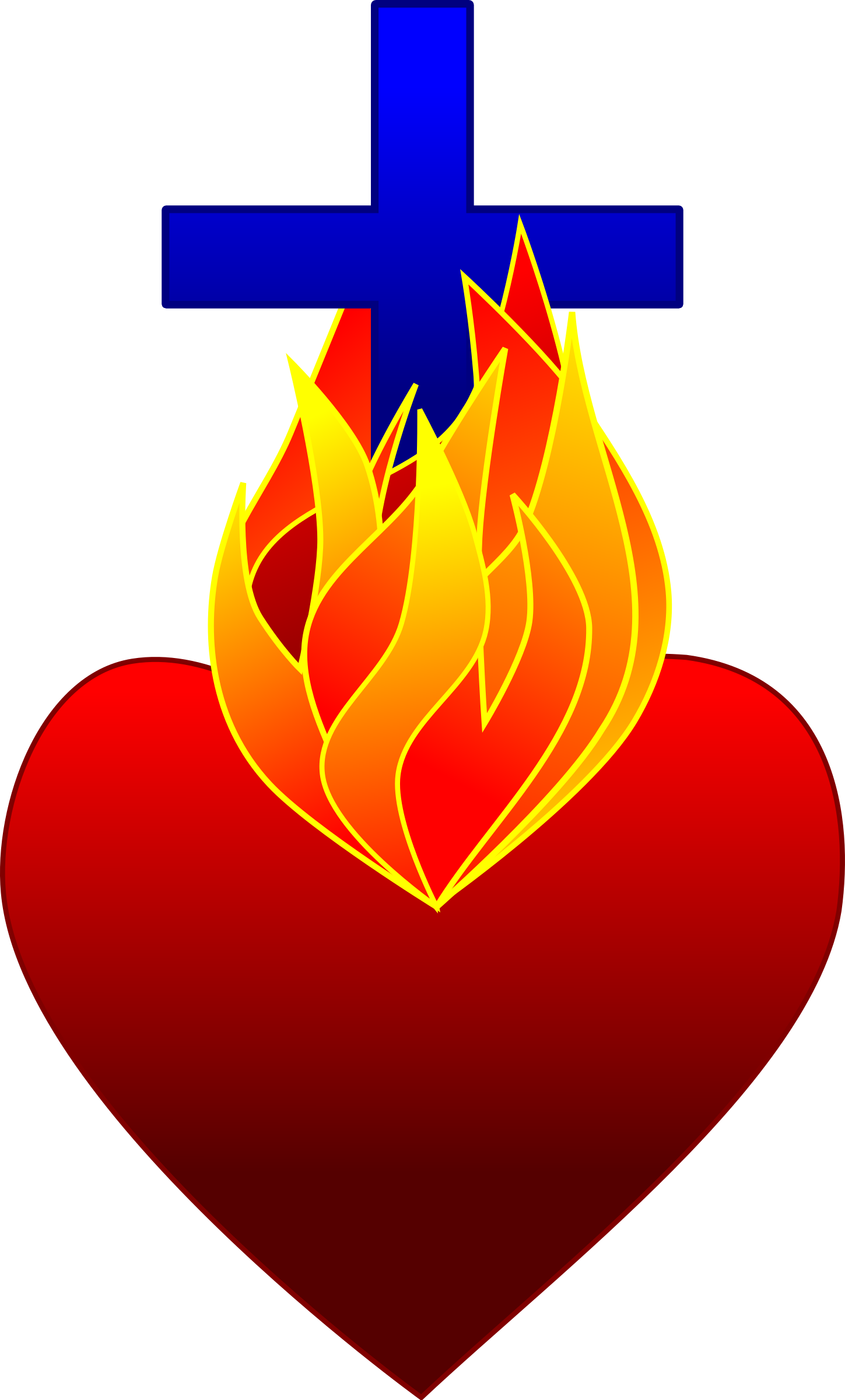 Fire Heart Cross Free Download PNG HD Transparent PNG Image