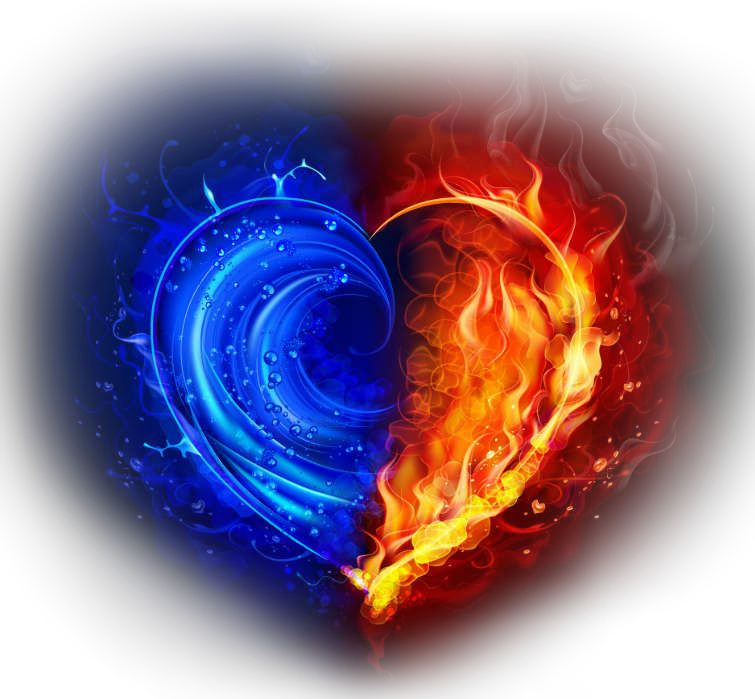 Water Fire Heart Download Free Image Transparent PNG Image