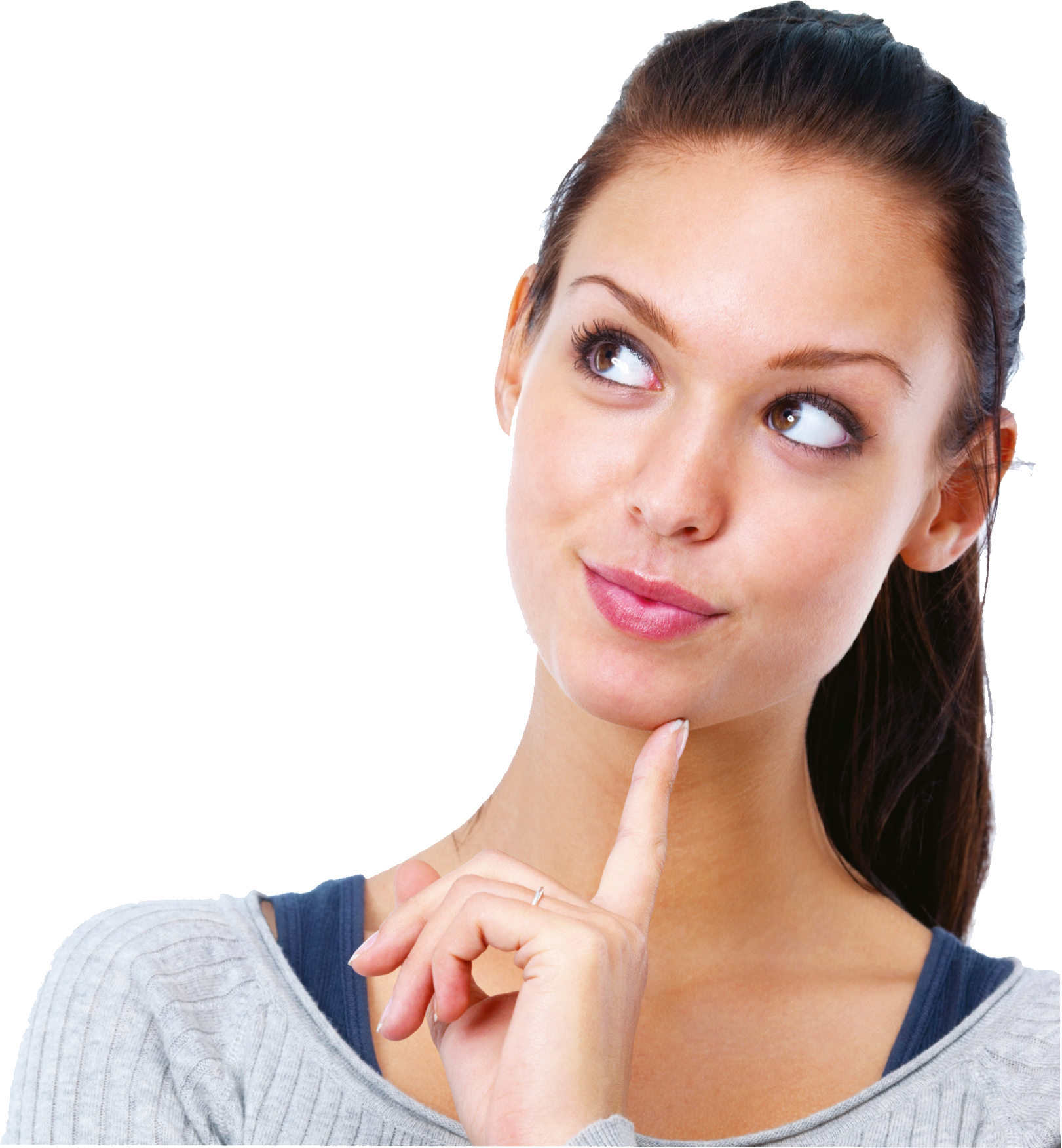 Thinking Woman Young Fit PNG File HD Transparent PNG Image