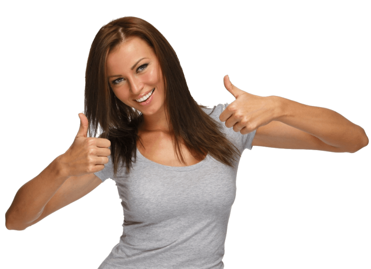 Up Woman Young Fit Thumbs Transparent PNG Image