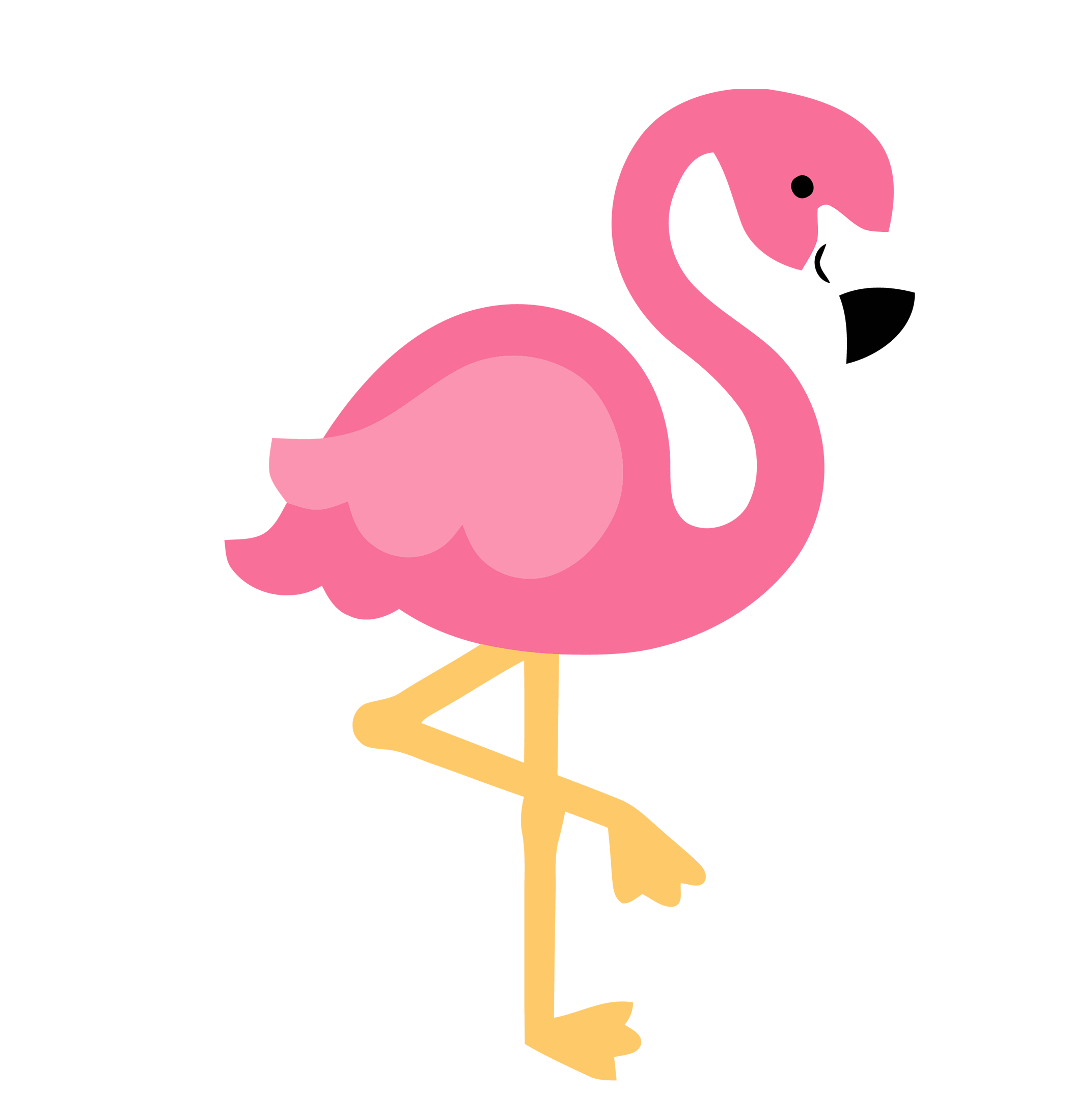 Vector Flamingo Bird Leg One Transparent PNG Image