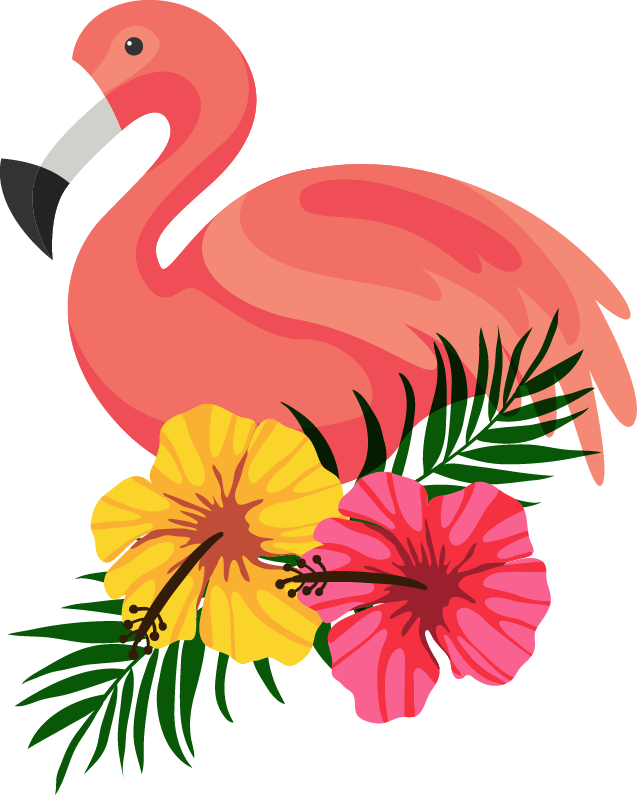 Beautiful Flamingo Frame Flower Beautifully Decorated Transparent PNG Image