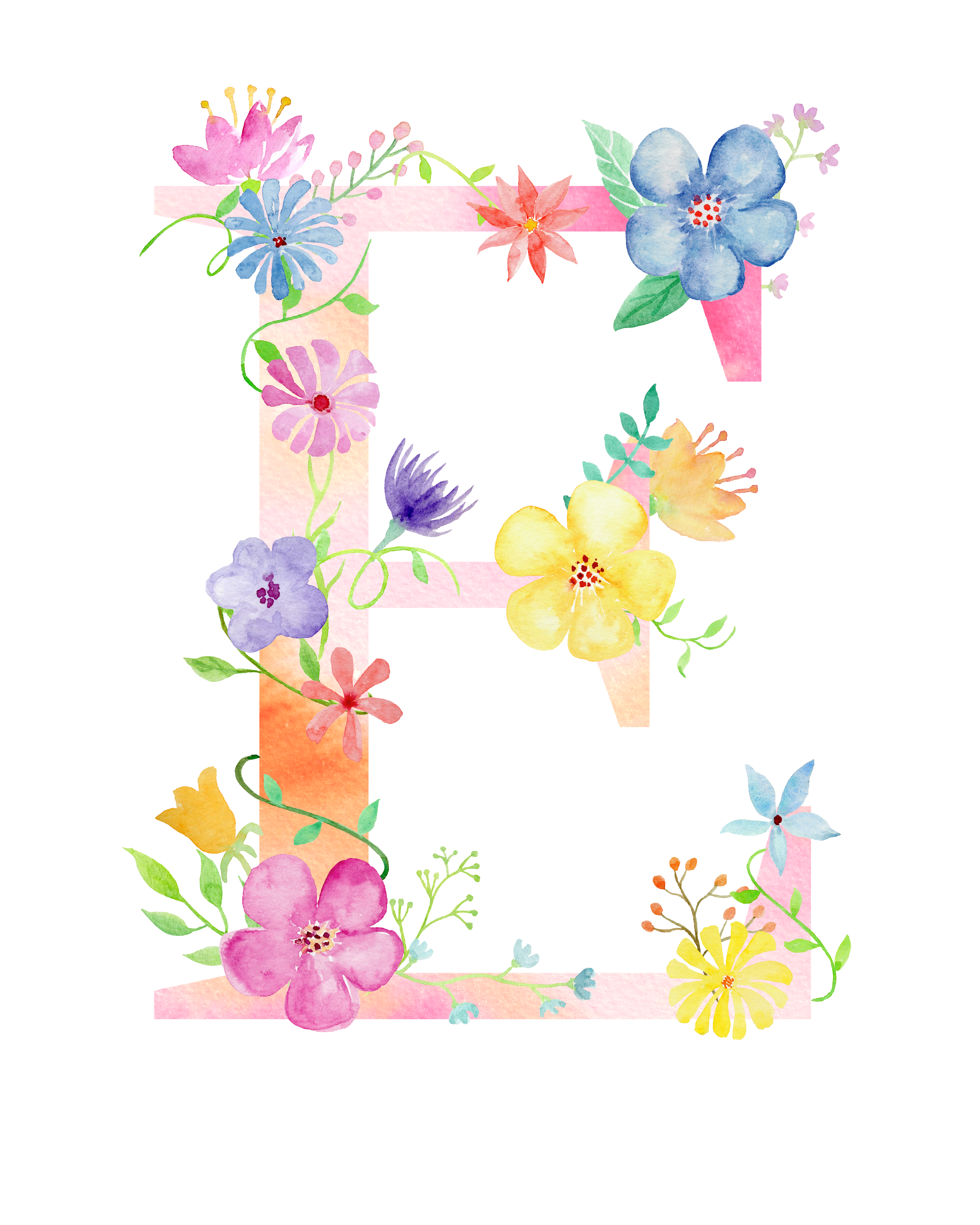 Floral Alphabet HQ Image Free Transparent PNG Image