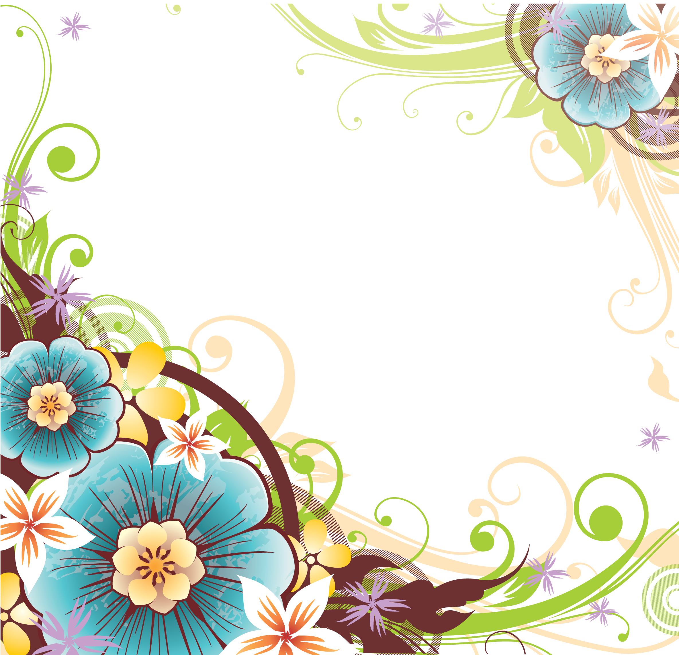 Vector Corner Flower Free Clipart HQ Transparent PNG Image