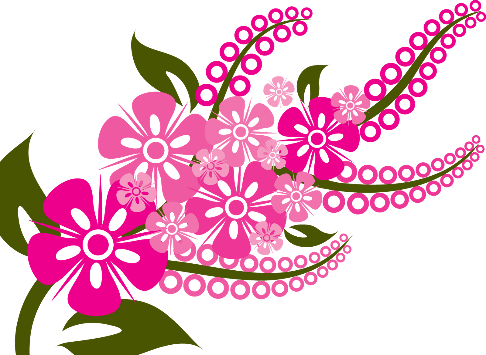 Pink Flowers Vector Free Transparent Image HQ Transparent PNG Image