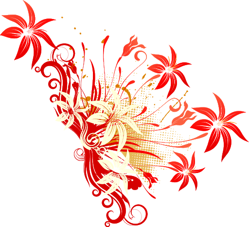 Vector Flower Art Red Free PNG HQ Transparent PNG Image