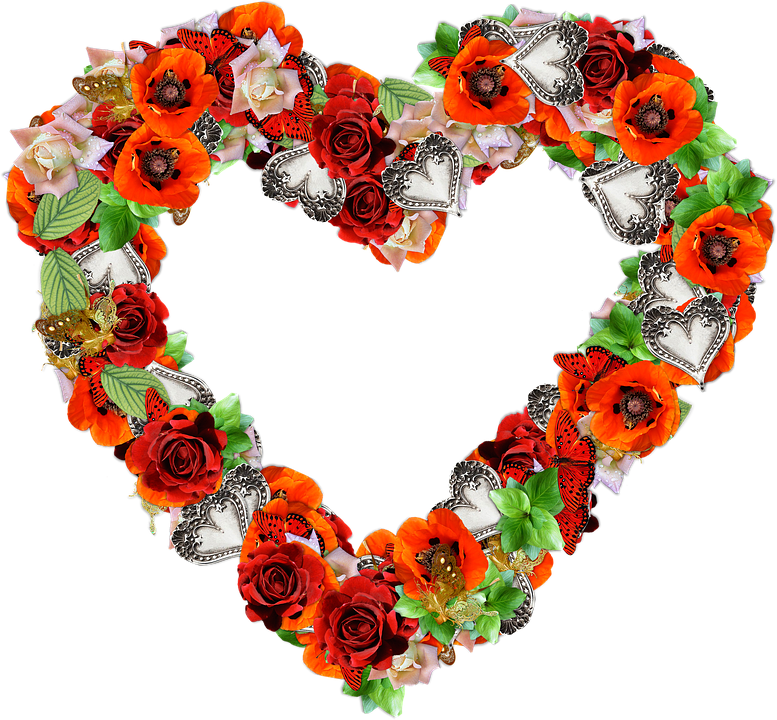 Heart Flower Romantic Free HQ Image Transparent PNG Image